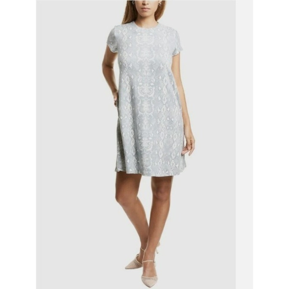 J McLaughlin Swing Mini Naja‎ Gray Cream Polyester Blend Dress Size S